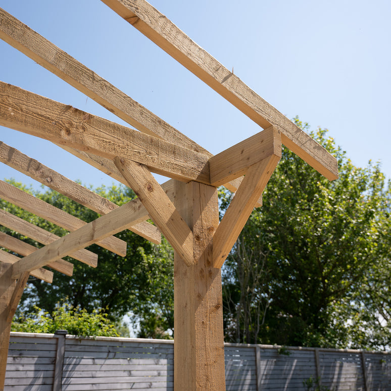 Ruby Wooden Apex Pergola with Open Roof & Overhang - Premium Outdoor Garden Structure