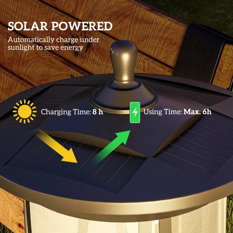 Cool White 1.3m LED Solar Lamp Post Light for Outdoor Spaces