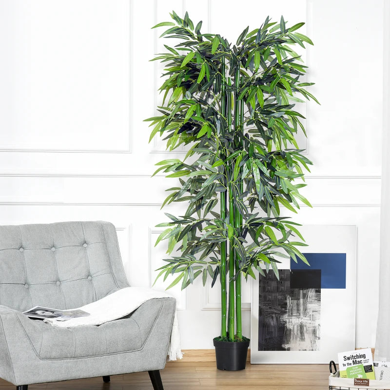 6ft Artificial Bamboo Tree Plant in Pot for Home Office Indoor Decor 1.8M