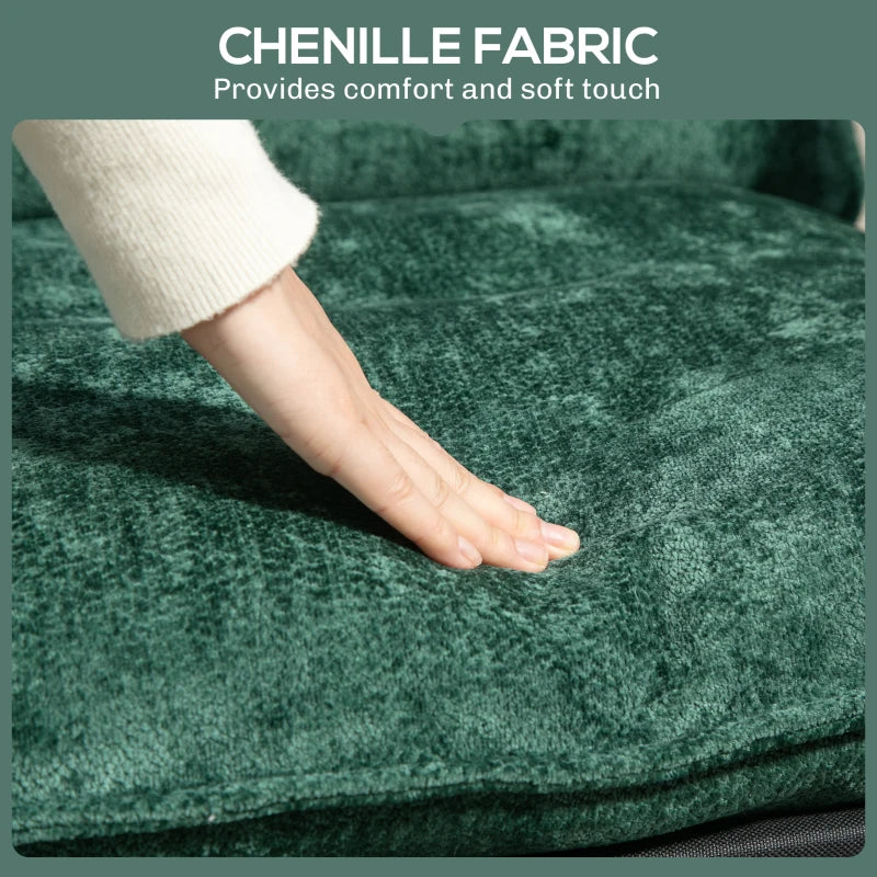 Stylish Minimal Padded Accent Chair with Pockets in Green for Modern Living Spaces