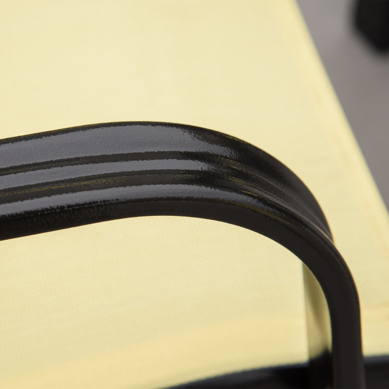 Beige Stackable High Backrest Outdoor Dining Chairs Set of 4