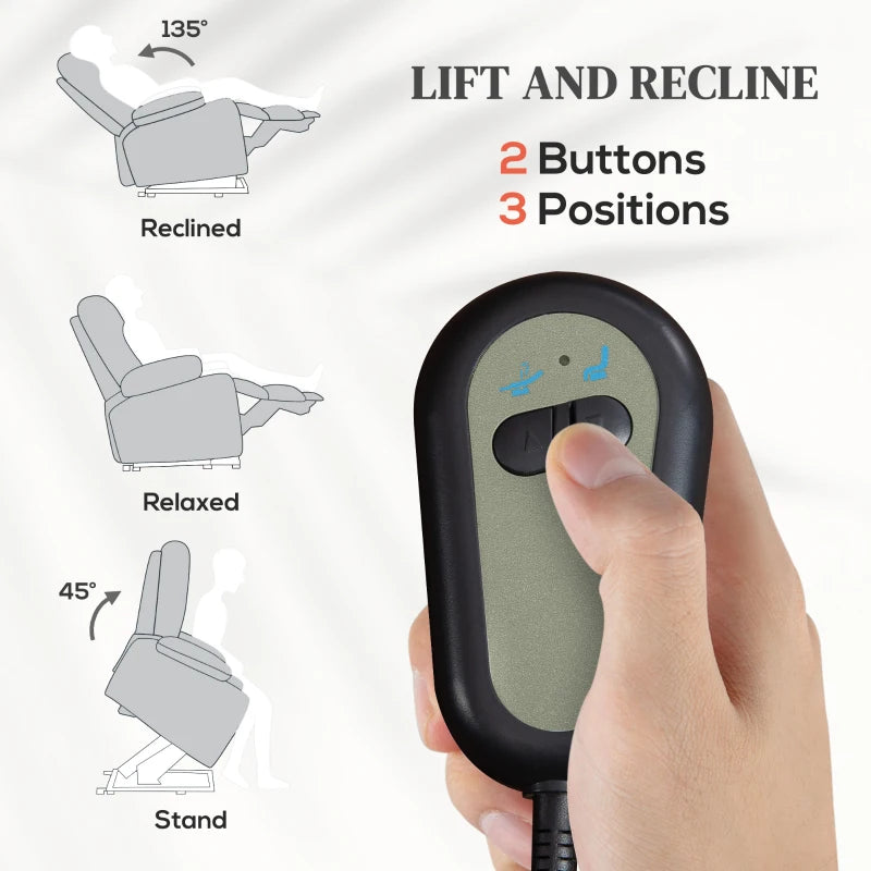 Light Grey Velvet Electric Riser Recliner Armchair with Massage Function for Ultimate Comfort