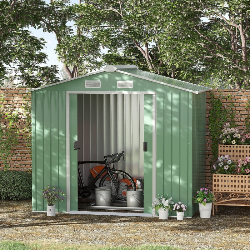 Light Green 7ft x 4ft Metal Shed