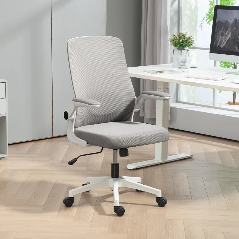 Ergonomic Mesh Back Adjustable Office Chair in Grey - Comfortable, Breathable Design for Home & Office Use