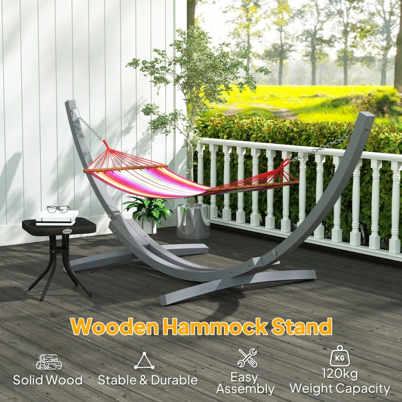3.25m Grey Wooden Hammock Stand - Universal Fit for Garden, Picnic & Camping Accessories