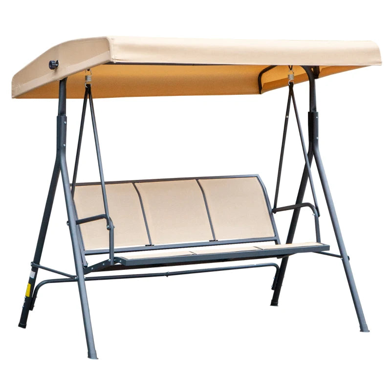 3 Seater Beige Swinging Garden Chair