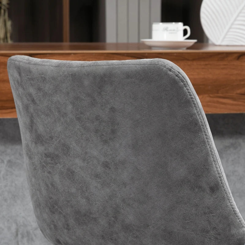 Adjustable Height Breakfast Bar Stools Set of 2 - Grey Leather Upholstery, 59-80cm Gas Lift Design