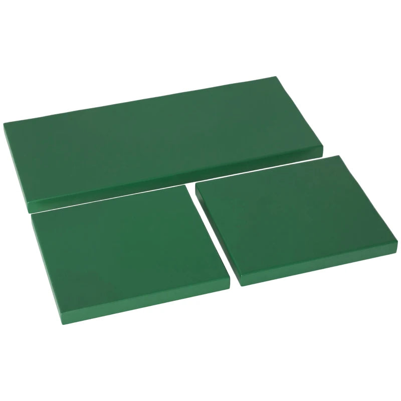 Green Outdoor Seat Cushion Pads for Rattan Furniture - 3 Piece Set, 45x45 cm