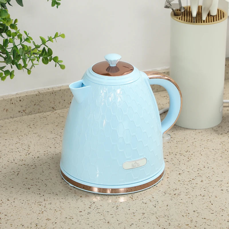 3kW Rapid Boil Light Blue Honeycomb Kettle - Stylish Electric Tea Kettle for Fast Boiling and Modern Kitchen Decor