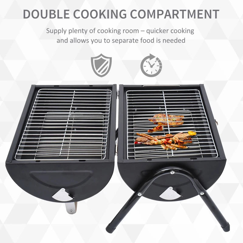 Compact Black Charcoal BBQ Grill