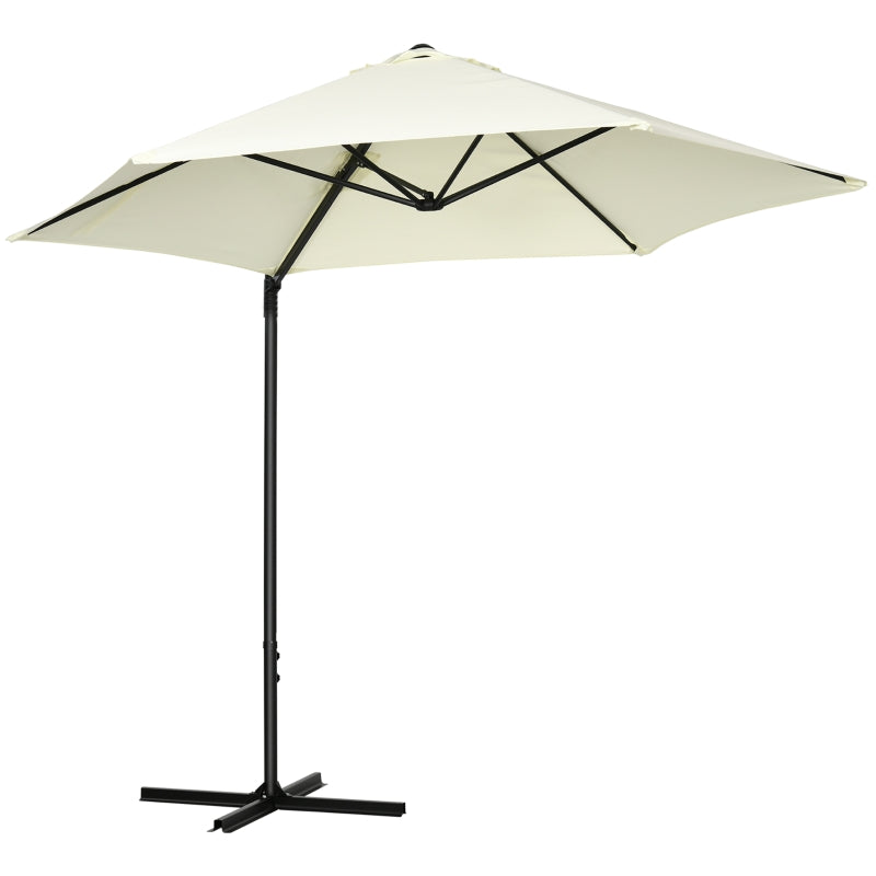 Beige 2.5M Rotating Cantilever Patio Umbrella