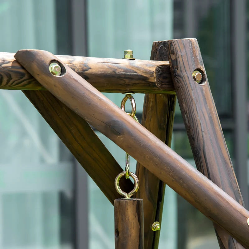 Carbonized Wood Swing Chair, 198x135x170 cm