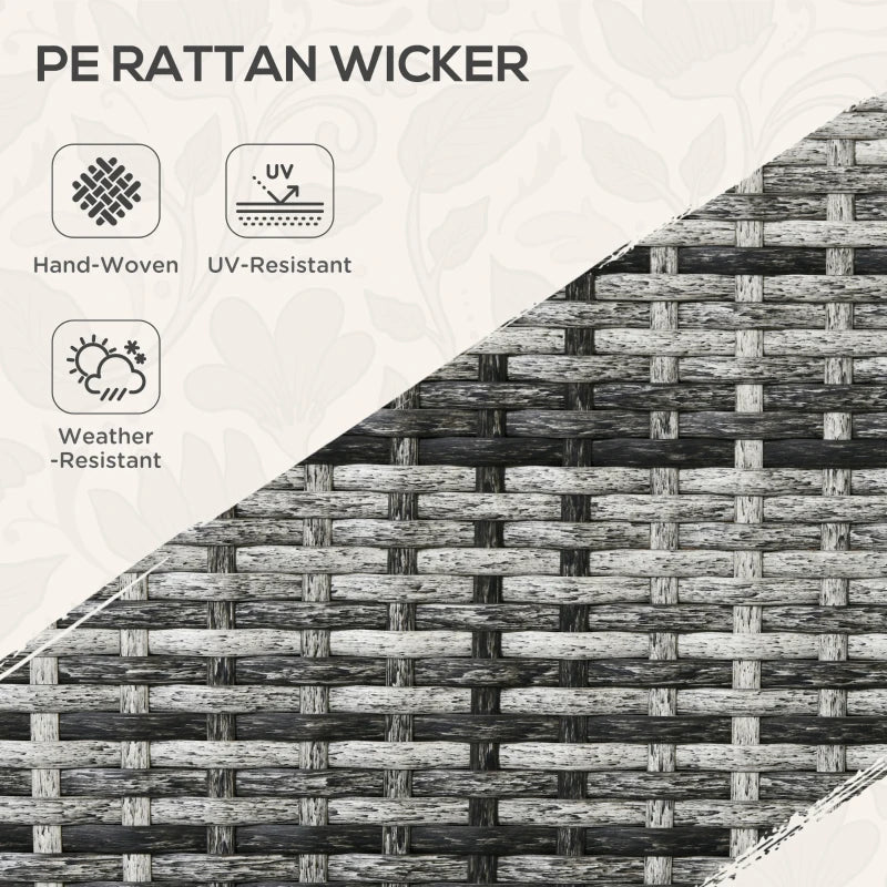 6 Piece Dark Grey Rattan Garden Sofa Set