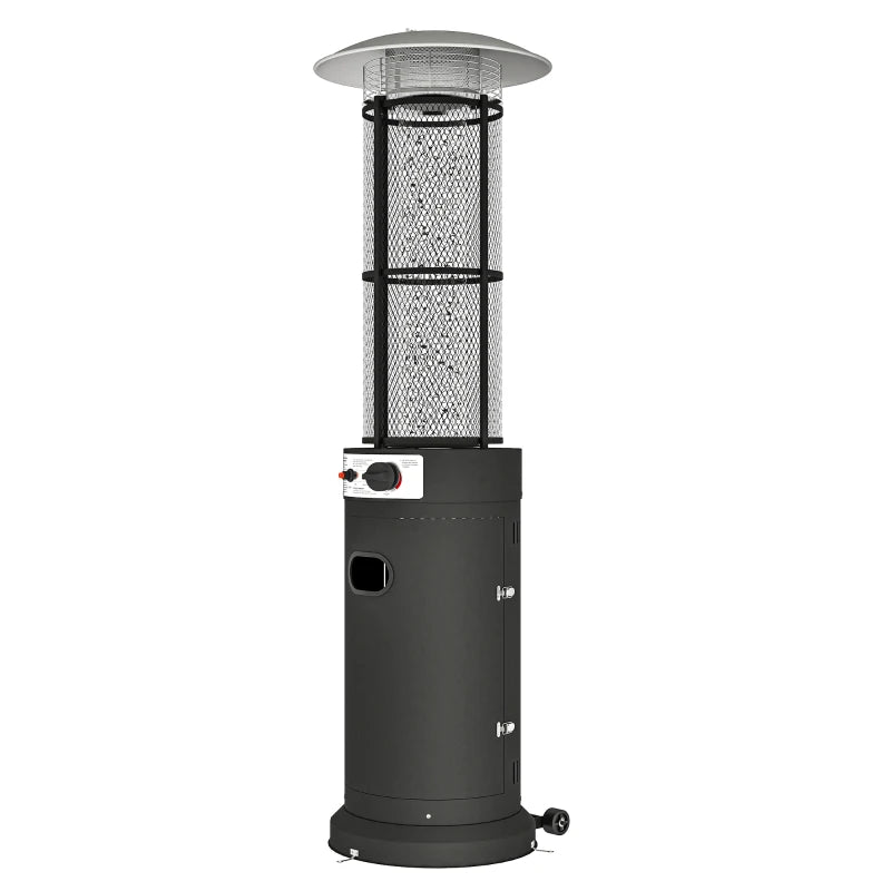 11KW Freestanding Gas Patio Heater - Adjustable Outdoor Propane Heater with Wheels & Tip-Over Switch
