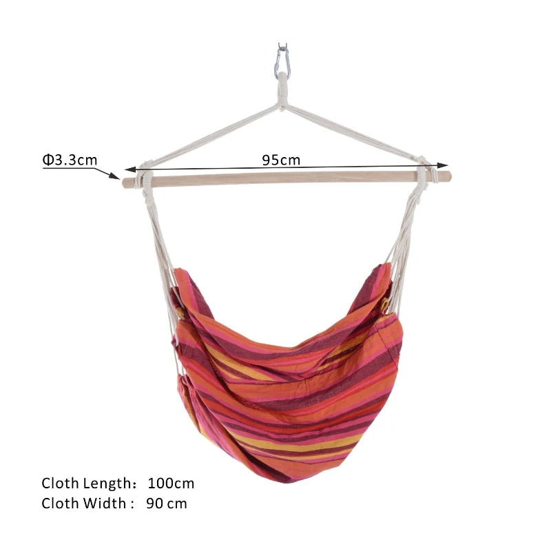 Red Outdoor Hanging Rope Hammock Chair