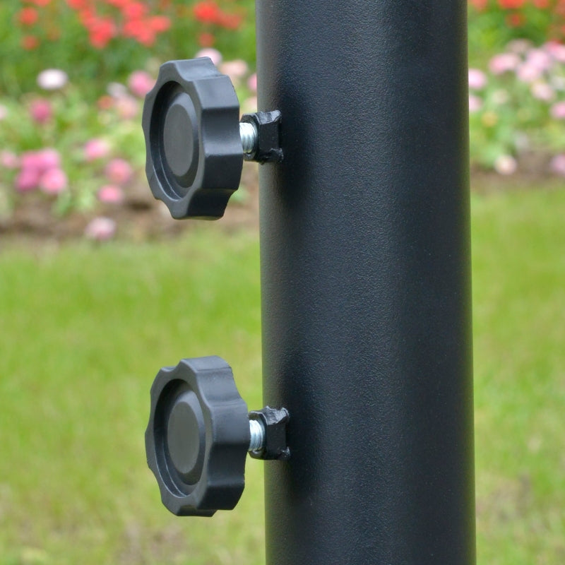 Brown 2.45m Overhanging Cantilever Parasol with Cross Base