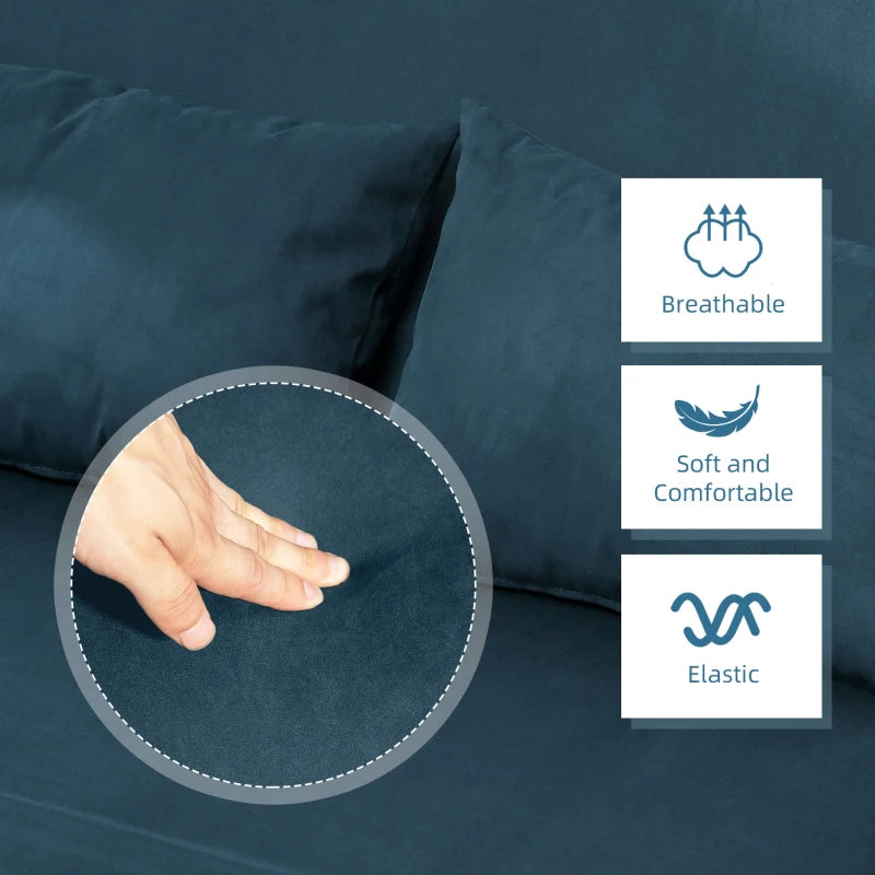 Navy Blue Two-Seater Click-Clack Sofa Bed for Stylish Living Spaces