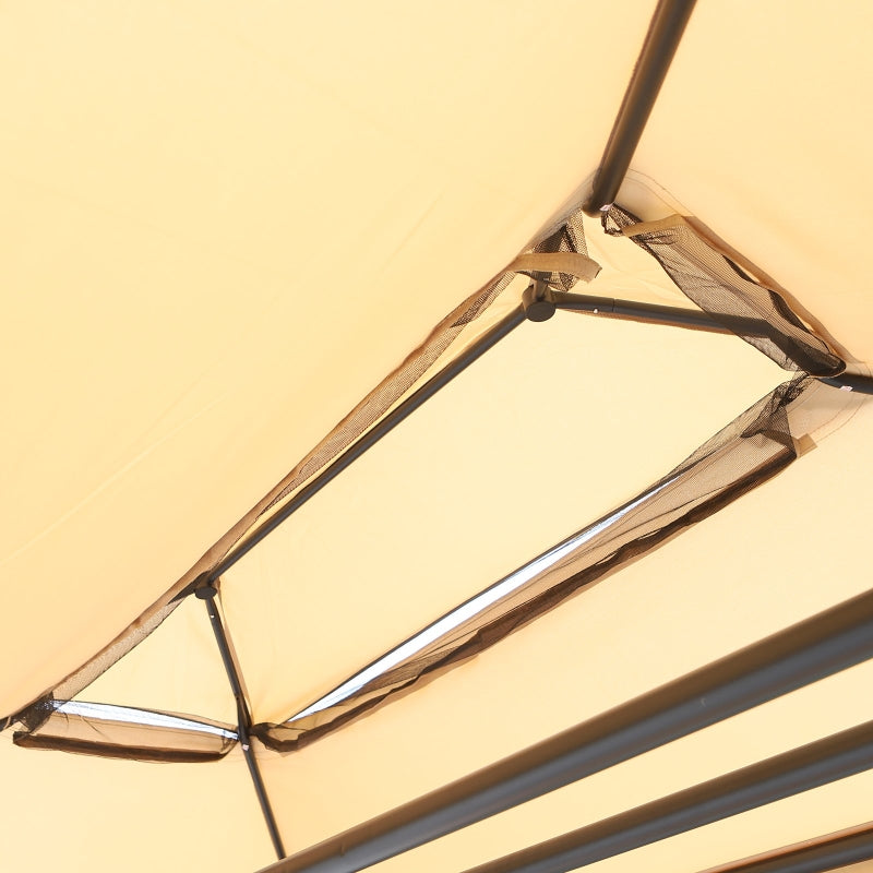 Beige 3-Seater Convertible Garden Swing Gazebo