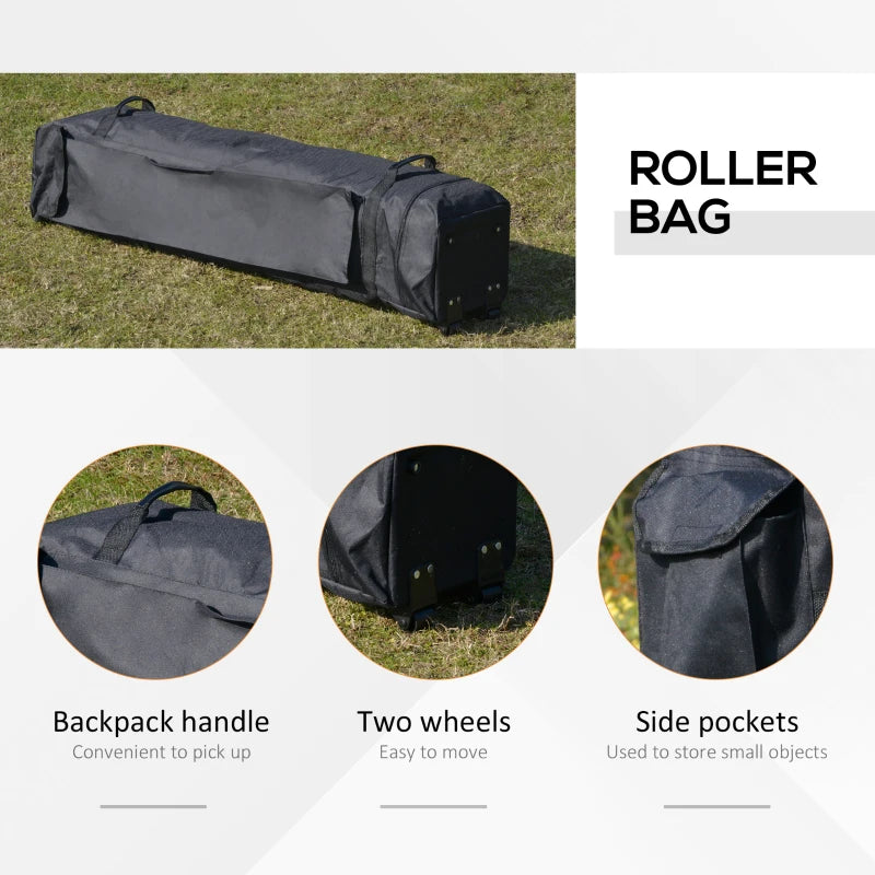 3.6m x 3.6m Khaki Pop Up Gazebo with Netting - Height Adjustable Instant Canopy Party Tent