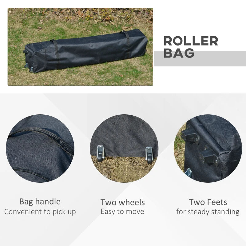 Dark Grey 4x4m Double Roof Pop-up Gazebo Canopy Tent with UV Protection