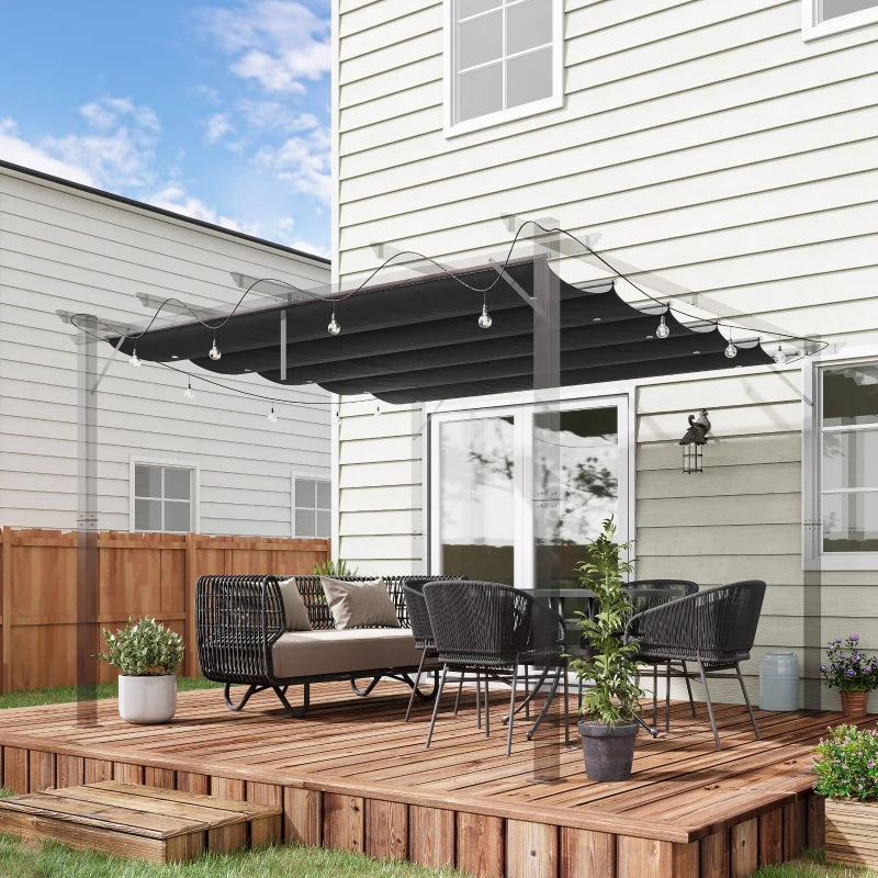 Dark Grey 3x3m Retractable Pergola Canopy Replacement