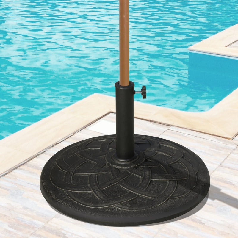 Black Resin Umbrella Base for Garden Parasol - Fits Φ38mm to Φ48mm Pole