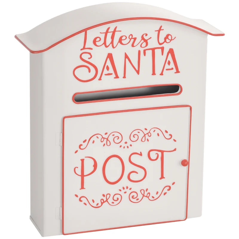 A5 Christmas Letter Postbox - Festive White & Red Design for Holiday Mail, Perfect for Letters to Santa