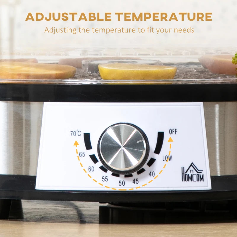 Premium Five-Tray Food Dehydrator for Healthy Snacks - Adjustable Temperature, BPA-Free, Perfect for Fruits, Vegetables, and Jerky