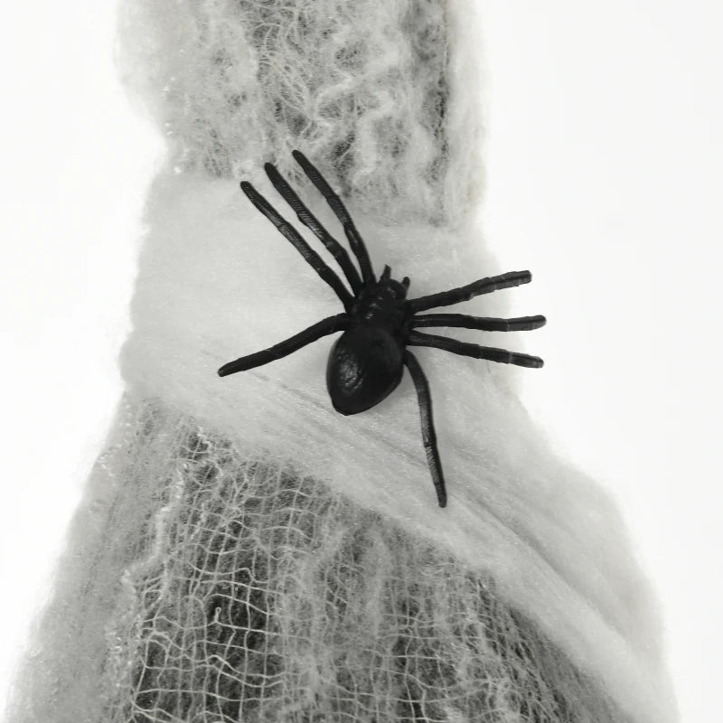 4.7ft Animated Hanging Mummy Halloween Decoration with Light Up Eyes, Sound, Motion Activation, Spider Web, Posable Arms