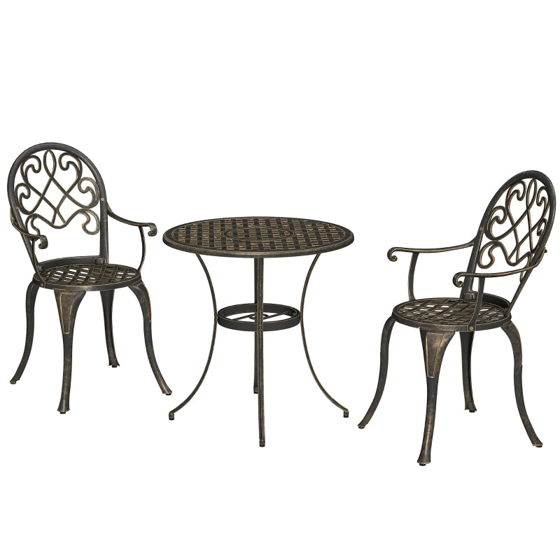 Elegant Bronze Aluminium Garden Set - 3-Piece Outdoor Furniture Set
