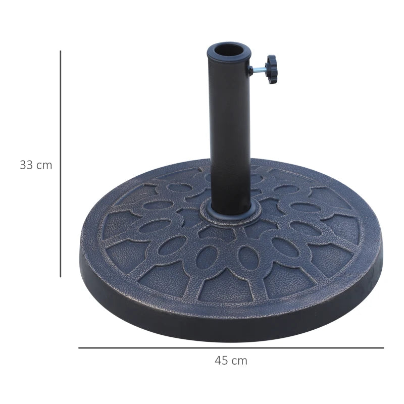 Bronze Tone 13kg Resin Umbrella Stand for 38mm/48mm Poles