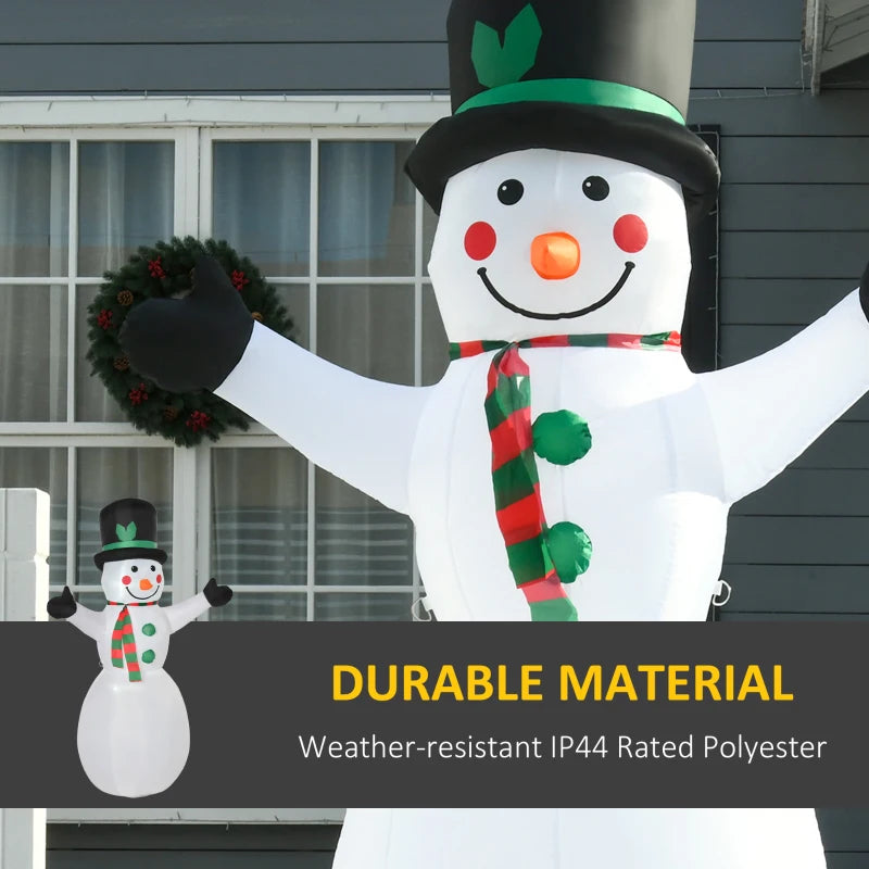 6.5ft Inflatable Snowman with LED Lights - Christmas Air Blown Holiday Decoration for Outdoor Garden Festivities