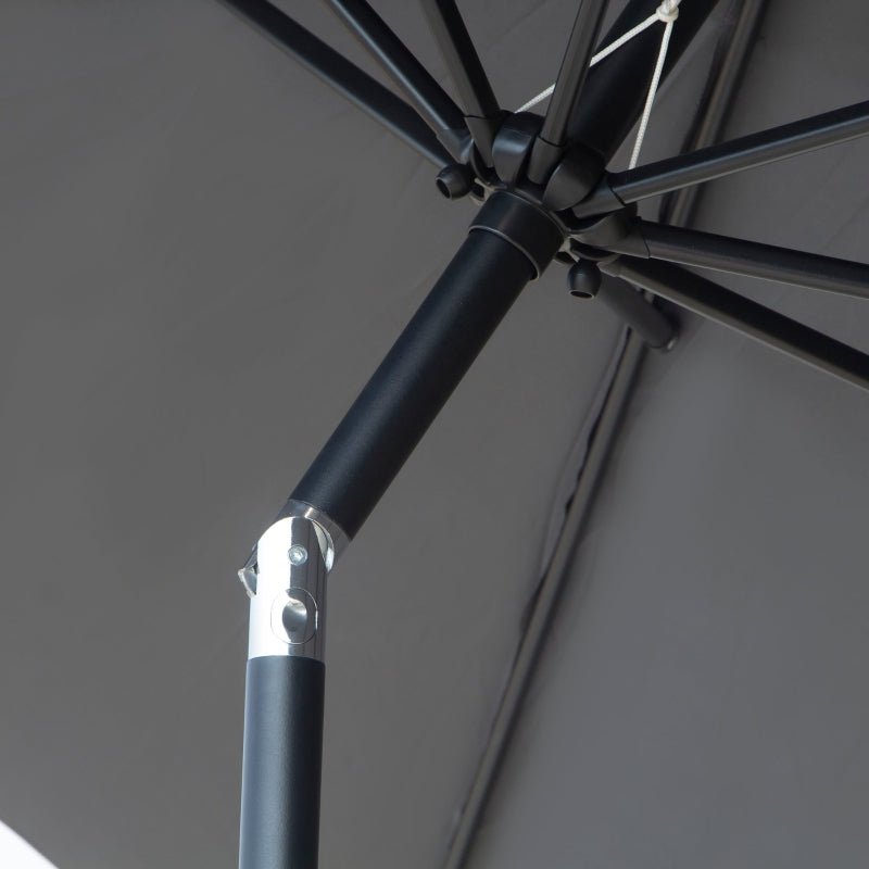 Dark Grey 3m Tilt Garden Umbrella with Crank Handle