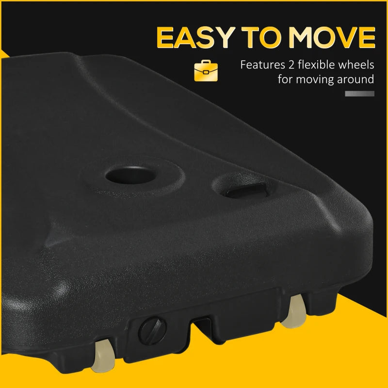 Black Portable Water and Sand Filled Parasol Base - Up to 75kg