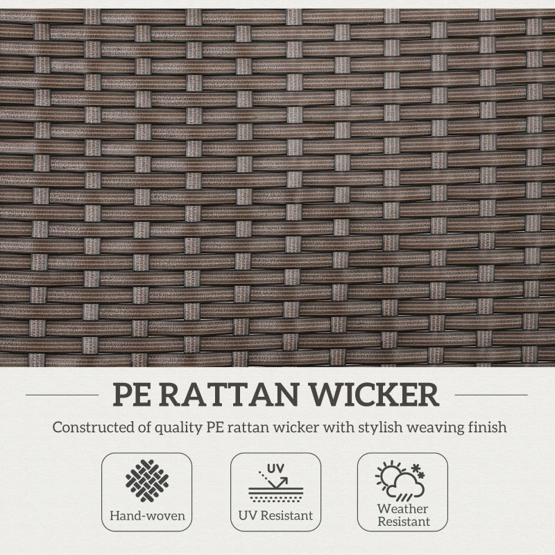 2 Piece Folding Rattan Garden Dining Chairs with Reclining High Back and Wood Armrests