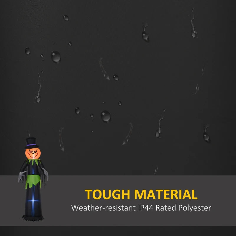 8ft Light-Up Pumpkin Man Halloween Decoration - Giant Inflatable Outdoor Decor for Spooky Parties and Yard Display