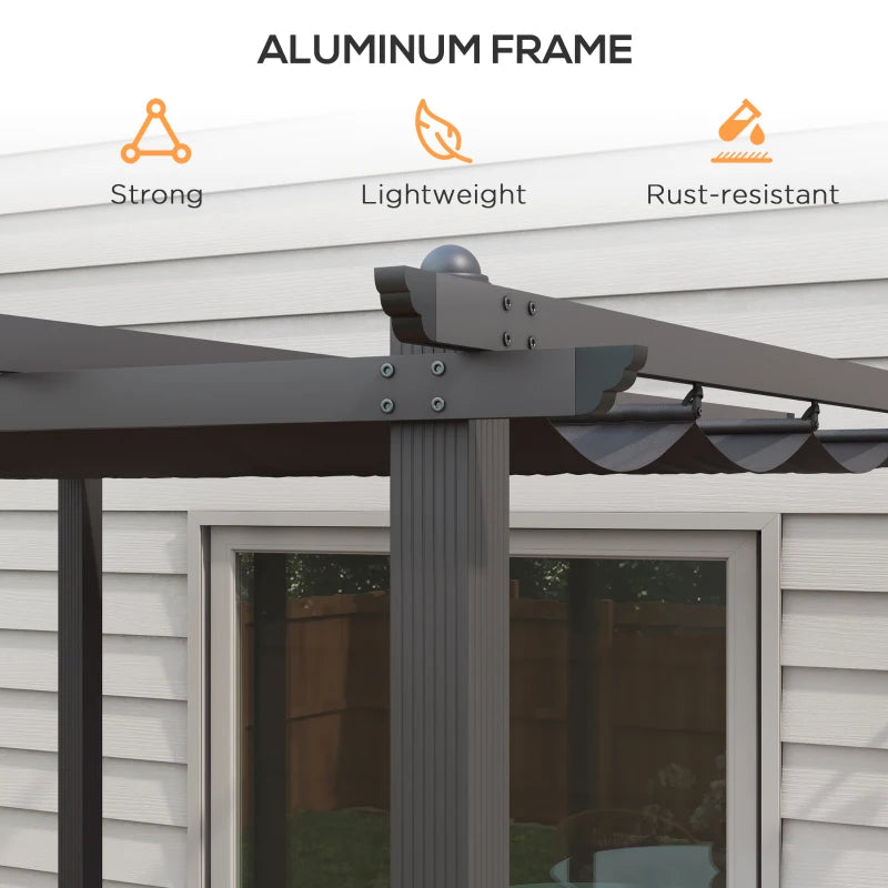 3m x 3m Dark Grey Aluminium Pergola
