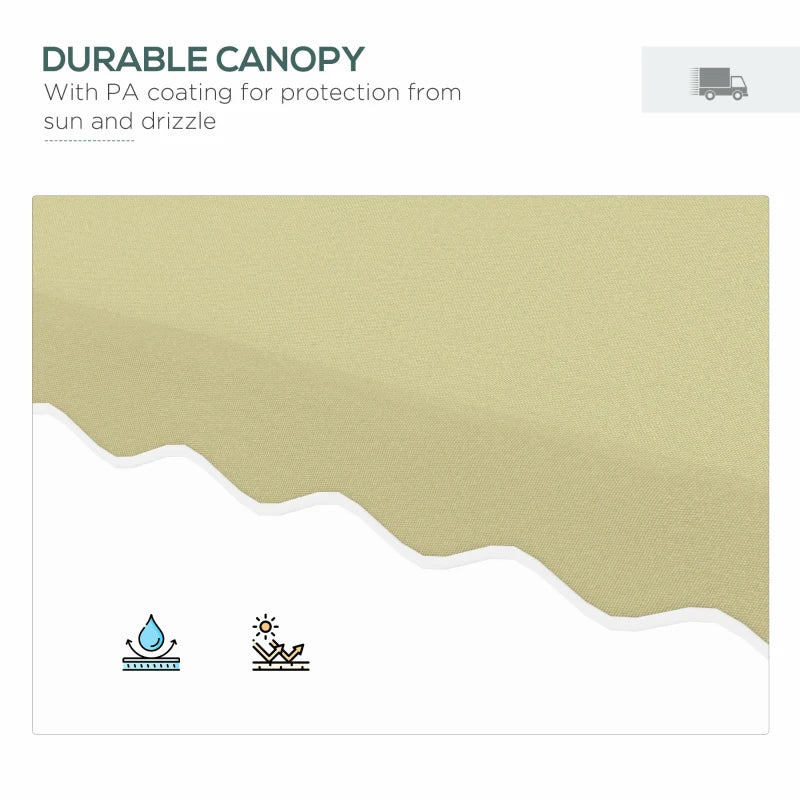 Beige 2.5m Square Double Top Cantilever Garden Parasol with Ruffles