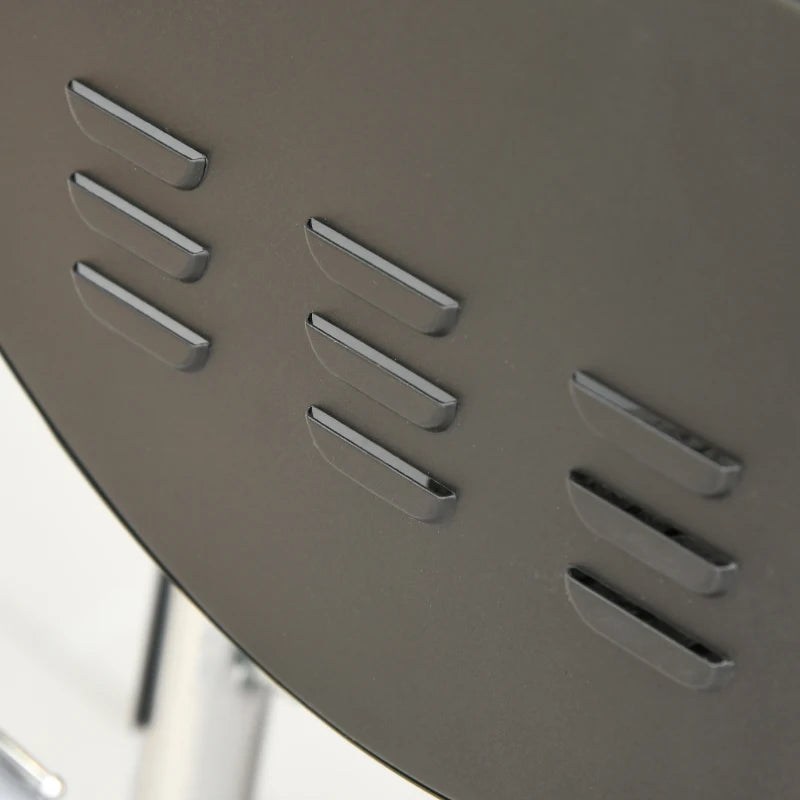 Charcoal BBQ Grill with Double Grill, Side Table, Storage Shelf, Wheels - Black