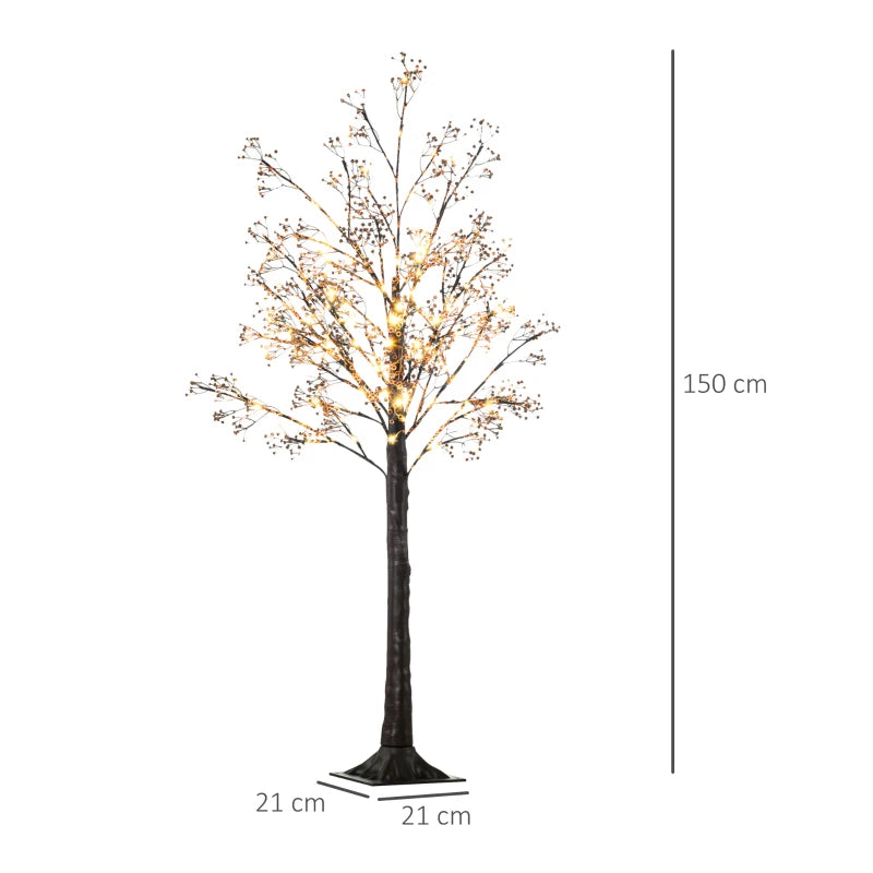 5ft Artificial Gypsophila Blossom Tree with 96 Warm White LED Lights - Perfect for Weddings, Parties, Indoor & Outdoor Decor