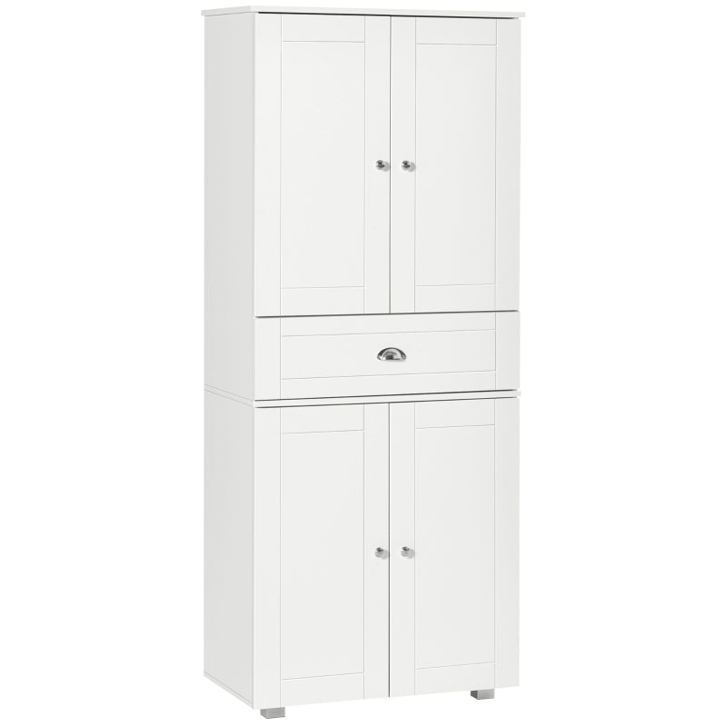 Freestanding Tall Kitchen Storage Cabinet with Drawer and Adjustable Shelves for Dining Room