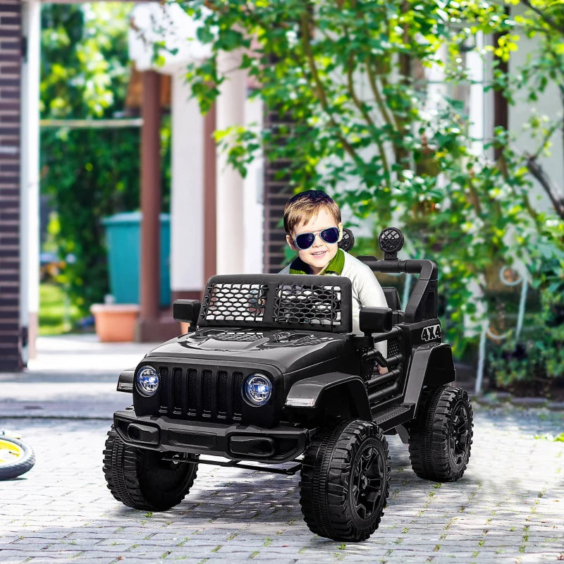 12V Kids Electric Ride On Car Off Road Toy with Remote Control for Ages 3-6 Black