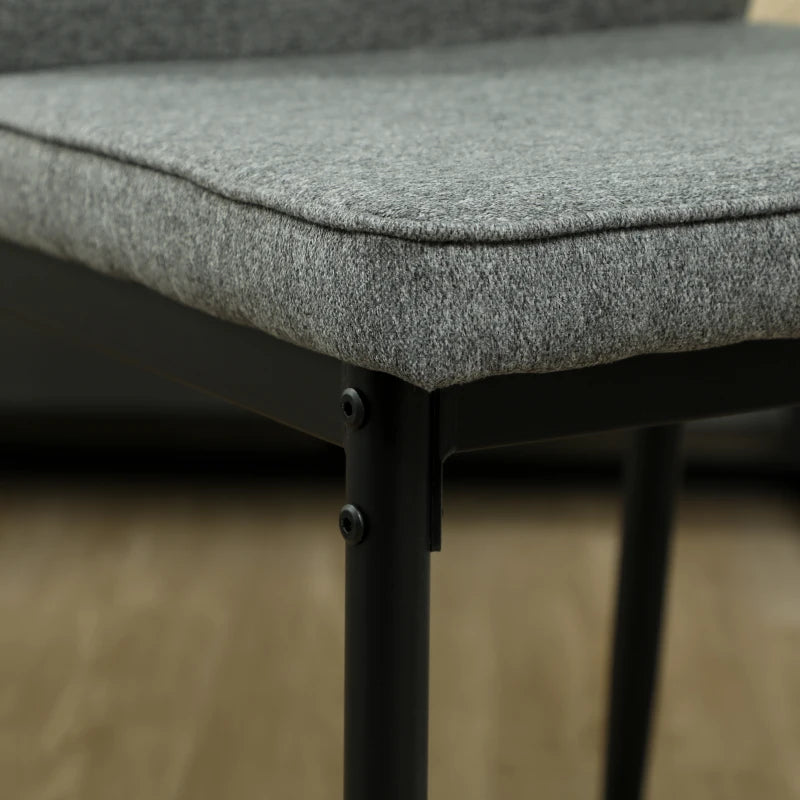 Modern Velvet Dining Chairs Set of 2 - Armless Upholstered Kitchen Chairs with Metal Legs, Curved Back, Padded Seat - Grey