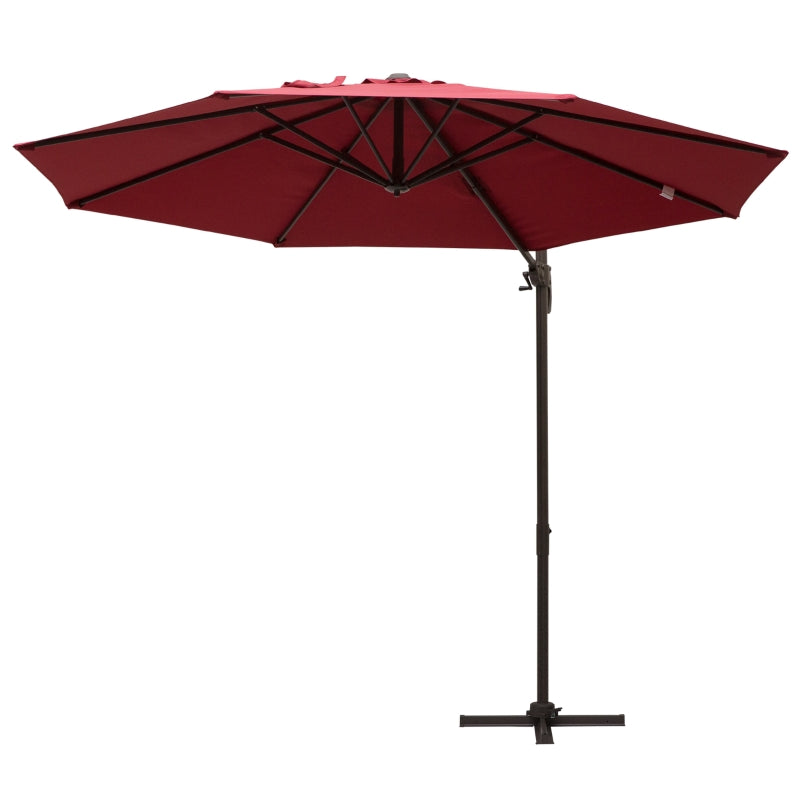 3m Wine Red Cantilever Garden Parasol
