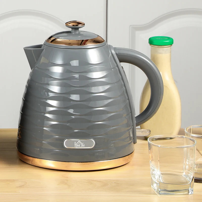 3kW Rapid Boil Grey Honeycomb Kettle - Stylish, Fast Boiling Electric Kettle for Home & Kitchen