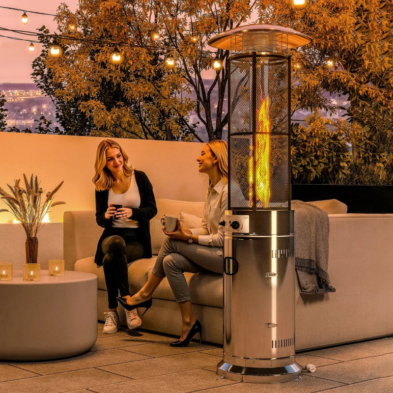 11kW Adjustable Heat Gas Patio Heater - Outdoor Heating for Patios, Gardens, and Decks