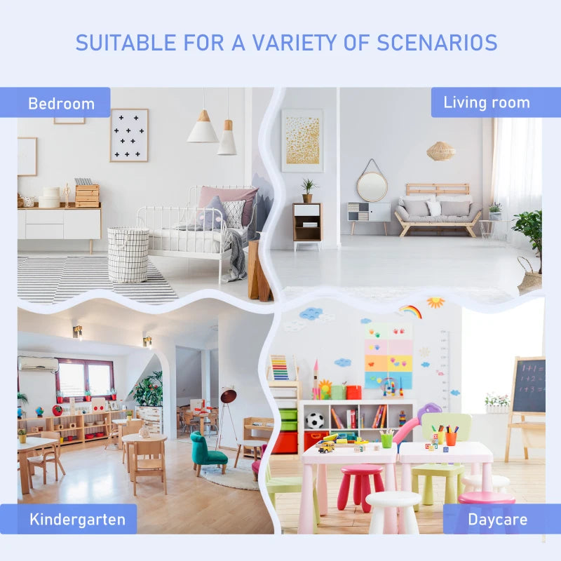 4-Piece Kids Table & Chair Set - 2 Wooden Chairs, Storage Bench, Modern Design, Grey/White - Perfect for Playrooms