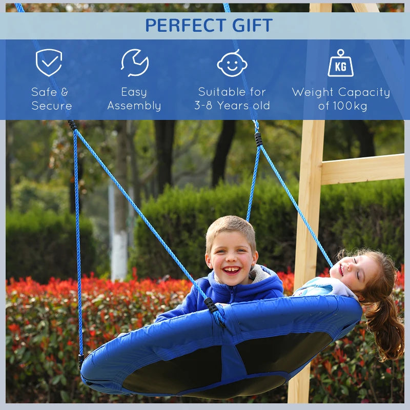 Blue Kid Nest Swing Seat 40 Inch for Outdoor and Indoor
