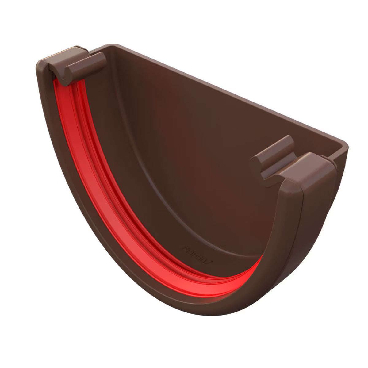 Freefoam Freeflow 116mm Deepflow Gutter External Stop End - Leather Brown