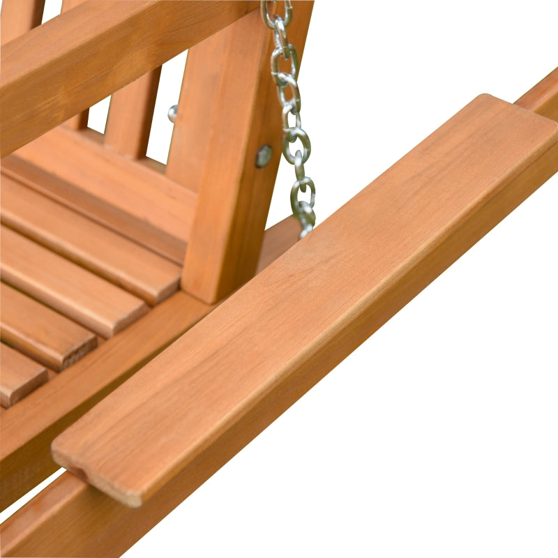3-Seater Wooden Swing Bench - Natural